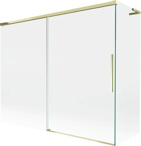 Mexen Rox L paratia per vasca da bagno a 2 ante scorrevoli 190 + 80 x 150 cm, trasparente, dorato - 8C9L-190-080-50-00