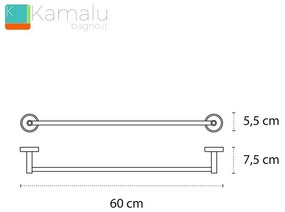 Kamalu - portasalvietta barra 60cm colore nero linea kaman nico-02