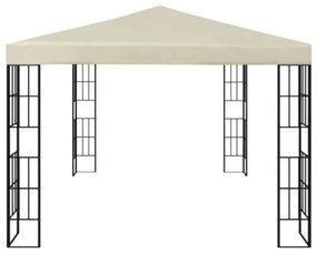 Gazebo con Stringa di Luci LED 3x4 m Crema