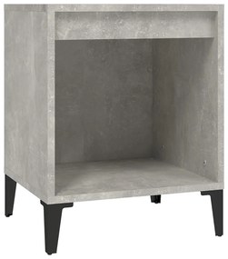 Comodini 2 pz grigio cemento 40x35x50 cm