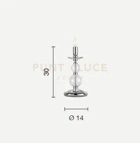 Lumetto vivaldi 1 luce ambra oro attacco e14 d.14cm