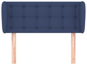Testiera ad orecchio blu 83 x 23 x 78/88cm in tessuto