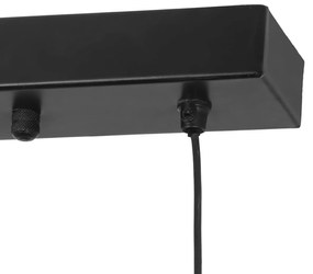 Lampada a sospensione Japandi nera con corda marrone 4 luci - Smilla