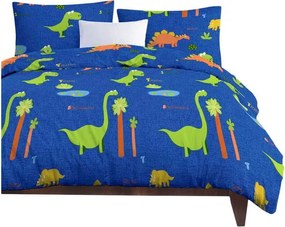 Set copripiumino e federa da bambini blu per letto singolo 140x200 cm Dinolar – Mijolnir
