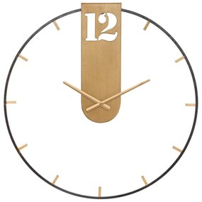 Orologio da parete nero con dettagli dorati Goldy, ø 60 cm - Mauro Ferretti