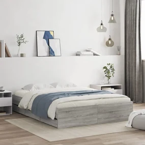 Giroletto cassetti grigio sonoma 140x200 cm legno multistrato