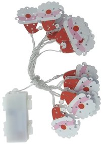 Catena luminosa natalizia per esterni a LED 10xLED/2xAA 1,65 m IP44 bianco caldo santa