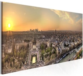 Quadro View from Eiffel Tower (1 Part) Narrow  Colore Arancione, Dimensioni e Misure 150x50