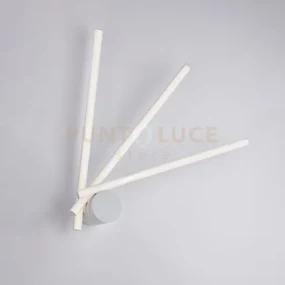 Applique con luci orientabili in metallo e alluminio laccato bianco...