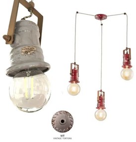 Sospensione a 3 luci urban vintage tortora c1841(vit)