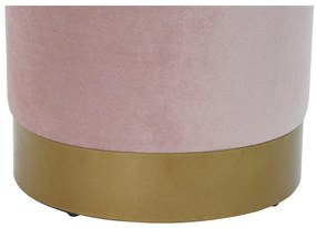 Poggiapiedi DKD Home Decor Rosa Velluto Dorato Metallo Poliestere (35 x 35 x 40 cm)