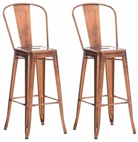 Set 2 Sgabelli Bar Aiden: Stile E Comfort İn Metallo / Kupfer