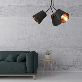 Lampadario a sospensione con supporto rigido IRMA 3xE27/15W/230V nero