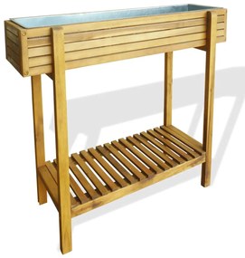 Letto Rialzato Da Giardino İn Legno Massello Di Acacia E Zinco /