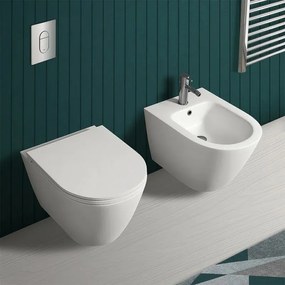 Copriwater slim serie Feeling soft-close in bianco matt con sgancio rapido