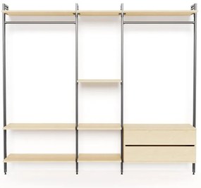Kit cabina armadio PROJECT KIT GUARDAROBA 245X50CM INDUST in alluminio 245 x 220 x 50 cm marrone/antracite