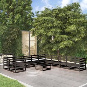 Set divani da giardino 11 pz in legno massello di pino