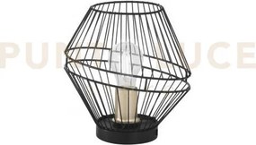 Lumetto kiko nero e oro 1 luce attacco e27 25x25x25,5cm in metallo