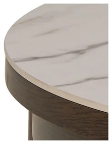 Tavolino da salotto rotondo beige/marrone scuro con piano in ceramica ø 90 cm Southampton – Actona