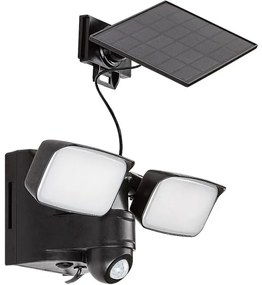 Rabalux 77091 - Lampada solare da parete LESZNO 2xLED/5W/3,7V IP54 nera