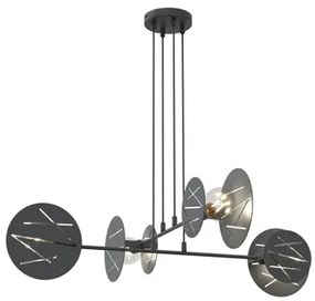 Lampadario a sospensione in acciaio XOTIC 4 nero 4xE27