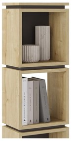 Libreria in rovere decorato in nero-naturale 32x167 cm Lofty - Marckeric