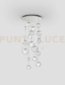 Oto sospensione r55 cristallo rigadin nickel satinato 9 luci attacc...