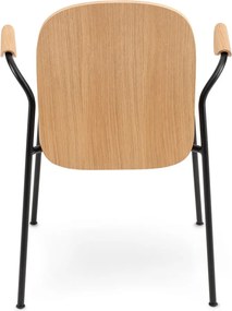 Sedie da pranzo in set marrone cognac/di colore naturale con effetto rovere con braccioli/impilabili 2 pz Book – Gazzda