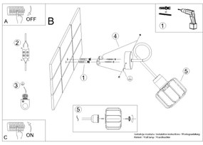 Sollux SL.1117 - Lampada da parete BELUCI 1xE14/40W/230V nero