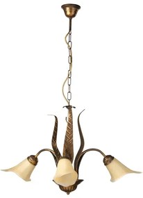 ONLI - Lampadario a sospensione con catena ALGA 3xE14/6W/230V bronzo