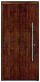 Porta d'ingresso HORMANN ISO PRO SECUR L 90 x H 210 cm rovere scuro tirare a sinistra
