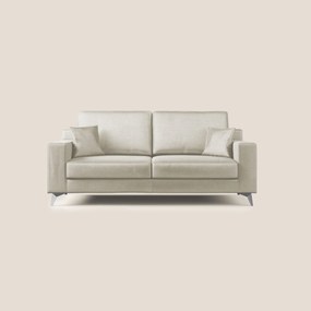 Michael divano moderno in morbido velluto impermeabile T01 panna 166 cm