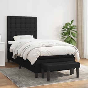 Giroletto A Molle Con Materasso Nero 90x200 Cm İn Tessuto /