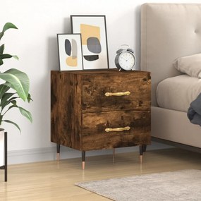 Comodino Rovere Fumo 40x35x47,5 Cm İn Legno Multistrato /