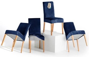 Set di coprisedia blu con rivestimento elastico per sedie 4 pz 48 cm Sento – Restilo