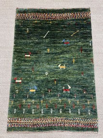 Gashguli Tappeto 110x70 Verde (Iran) Annodato A Mano