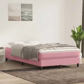 Letto A Molle Senza Materasso Rosa 120x220 Cm İn Velluto /