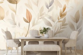 Carta da parati – Foglie minimaliste delicate