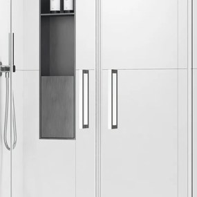 Kamalu - Porta doccia doppio scorrevole 180cm altezza 200cm finitura cromo| KZ6000