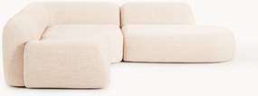 Divano angolare componibile 4 posti in bouclé con chaise longue Wolke