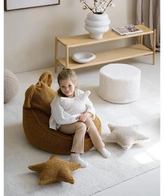 Cuscino per divano da bambini marrone chiaro con rivestimento in bouclé Star – Wigiwama