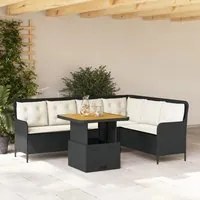 Set Divani da Giardino 2 pz con Cuscini in Polyrattan Nero 3262079