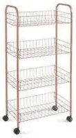 Scaffaletto 4 piani smontabile cm 41x23x84 ascona copper