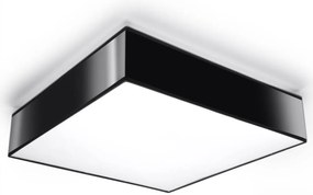 Plafoniera Quadrata da Soffitto in PVC 3xE27 HORUS 45 Nera da interno