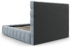 Letto matrimoniale imbottito blu chiaro con contenitore con griglia 160x200 cm Bali - Cosmopolitan Design
