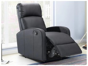 Poltrona relax in similpelle Nero - ISAO
