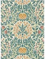 Morris & Co Carta da parati Daisy & Oak - Madder/ Teal