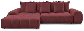 Divano angolare burgundy allungabile e con contenitore (penisola a sinistra/chaise lounge) con rivestimento in ciniglia Everest – Bobochic Paris