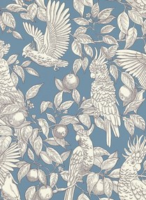 Långelid / von Brömssen Carta da parati Talk about Cockatoos - Faded Denim