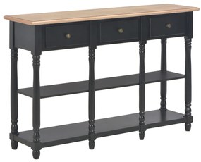 Tavolo consolle nero 120x30x76 cm in mdf